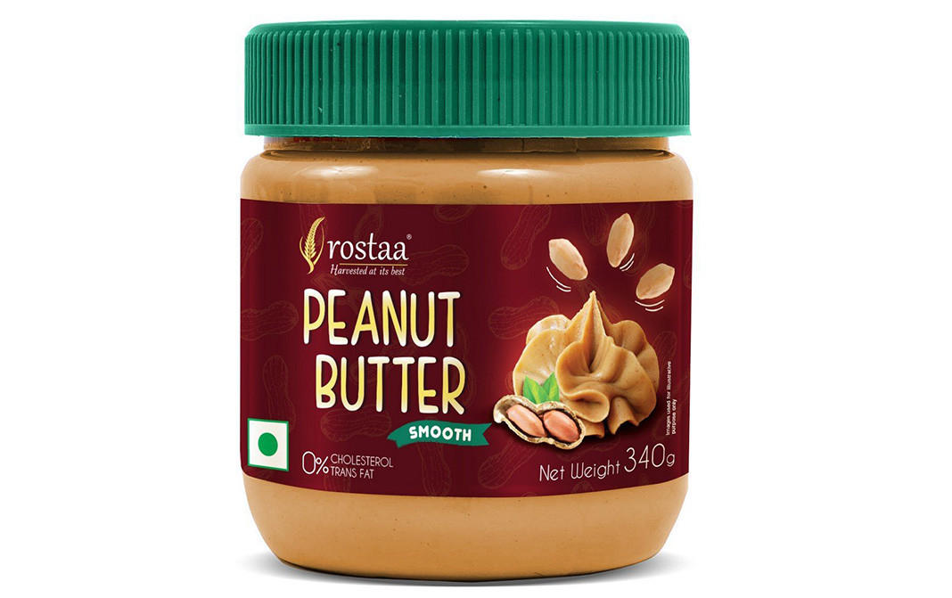 Rostaa Peanut Butter, Smooth   Plastic Jar  340 grams